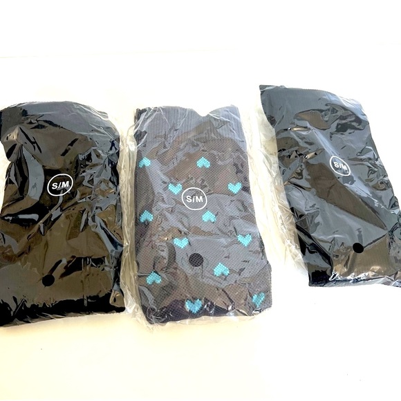 SOCK Bundle HEART Pattern Support Compression Socks Hearts & Plain S/M 3 pr - Picture 1 of 4